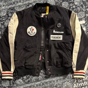 Moncler Black and Cream Bomber Jacket